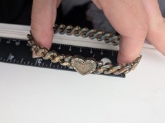 VTG WWII 1940s LaMode Sweetheart Heart Expansion Bracelet Precious Metal Petina