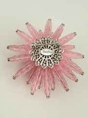 VENDOME SILVERTONE 1960’S RHINESTONE PINK SPUTNIK ATOMIC BROOCH K110C