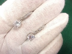 3 PAIRS OF STERLING SILVER EARRINGS: CZ HOOPS, STUDS/DROPS; GOLD PLATED HOOPS