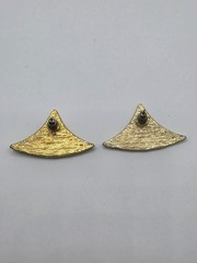 VTG Abstract Mountain Modern Art Statement Metal Pierced Earrings 1″