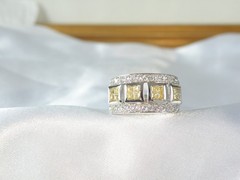 Victoria Wieck Sterling Silver 925 Channel Set Yellow CZ Ring Size 8