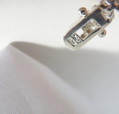 Sterling Silver 925 Cubic Zirconia Bar Link Tennis Bracelet 7.5″