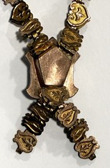 VICTORIAN GOLD Filled Book Chain Hard Stone CAMEO NECKLACE