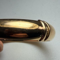 Hollow Gold Wash 925 Sterling 6-3/4″ x 1/2″ ITALY Vintage hinged Bangle Bracelet