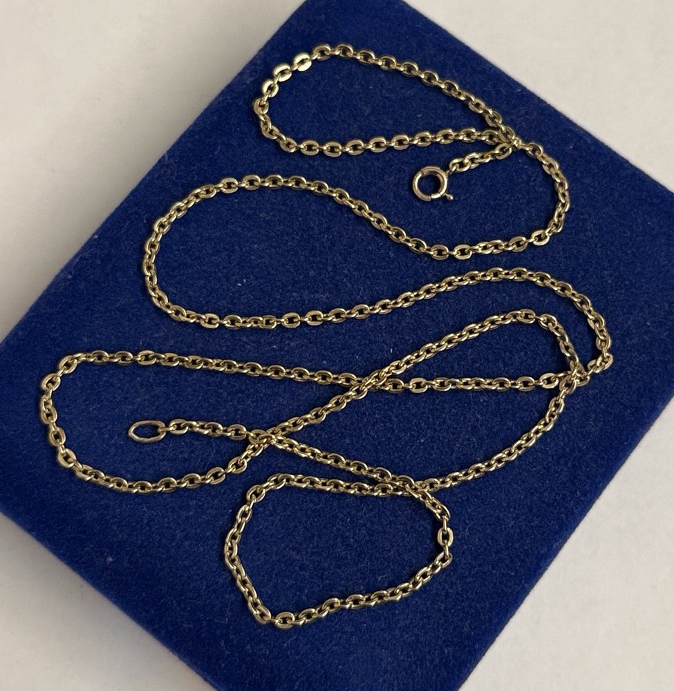 Bolt Clasp Cable Gold Filled Necklace 23” Rolo Link GF VTG EDWARDIAN 2.2mm 5.2g