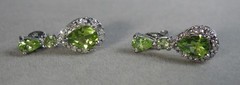 NIB Sterling Silver Peridot August Birthstone Pierced Earrings 1.7g #B171