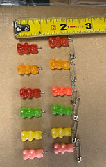 Vintage Sugar Rush Original Gummy Bear Jewelry Plastic Charms Saftey Pin 200+