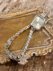 Vtg. HMI Ladies 18mm Silver Toned Crystal Tennis Bracelet 8” Works