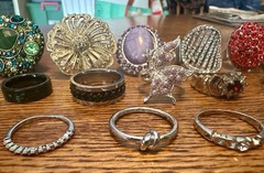 Vintage to Modern 20 Rings Adjustable & Various Sizes Sparkly Rhinestones Bands