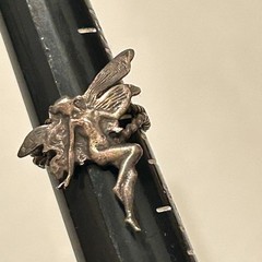 Vtg Sterling Silver Art Nouveau Fairy Faerie Sprite Pixie Imp Nymph Size 6 925