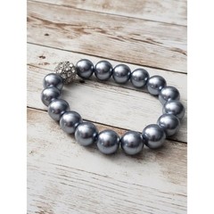 Vintage Stretch Bracelet / Bangle – Chunky Metallic Sky Blue