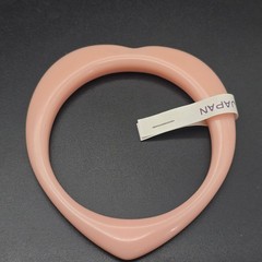 Pink Acrylic Heart Bangle Bracelet Vintage NOS Made in Japan