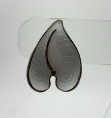 VTG Einar Modahl Norway Sterling White Enamel Leaf Clip-On Earrings 6.7g #y41