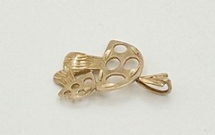 Vintage 1970s Adorable 14k Gold Mushroom Pendant Charm 1.1 Grams