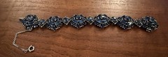 Vintage Signed Hollycraft Mid Century Copyright 1954 Blue Rhinestone Bracelet