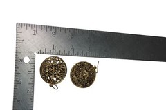 Goldtone Medallion Drop Dangle Earrings Pierced 54946 Gold Tone