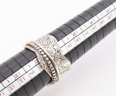 925 Sterling Silver Vintage Ring Floral Engraved Spinner Band Sz 11.5 RG36532