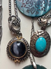 Estate Vintage Retail Costume Jewelry Turquoise & Silvertone 13Pc Jewelry Lot