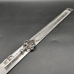 Heavy Sterling Silver Victorian Skeleton Key 3.5” On 16” Italy Bead Chain 41.4g