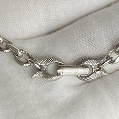 Vintage Kramer Necklace Silver Tone 20in Plus 3.5in Tassel Oval Link Chain 40.2g