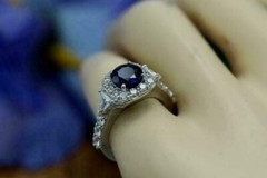 2Ct Round Cut Sapphire Lab Created Diamond Engagement & Wedding 925 Silver Ring