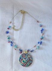 Vintage necklace Kenneth Cole set, KC zebra, Laura Ashley pendant & multi color