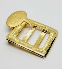 JJ Jonette Vintage I Love Grandma Photo Frame Brooch Pin Gold Tone