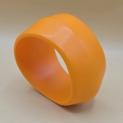 VINTAGE 80’s MOD Chunky Irregular Asymmetrical Orange Plastic Bangle Bracelet