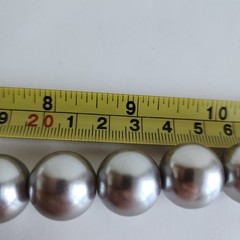 Silver Tone Bead Necklace 17” + 3” Ext Chunky Statement Rhinestone Accent