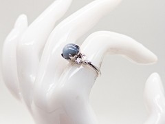 Vintage $5000 5ct Natural Burma Blue STAR Sapphire Diamond 14k White Gold Ring