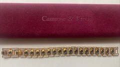Camrose & Kross Jacqueline Kennedy Sapphire And Crystal Gold ‘I’ Link Bracelet