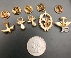 Vintage Guardian Angel Pins, Angel Pins Brooches Dove Lot Of 5