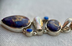 Vintage Boho-Chic Sterling Silver 925 Multicolor Bohemian Style Pendant