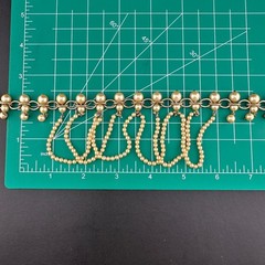 Vintage Faux Pearl Fringe Chain Necklace Gold Tone Beaded Dangle Charm Old Clasp