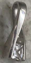 VTG Elegant Silvertone Solo Twist~Clear Cubic Zirconia Solitaire Classic Beauty