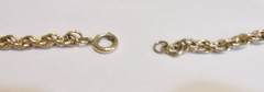 Vintage, Gold Plated Metal,Classic Style Triple Link Rope Chain 17″L Necklace