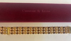 Camrose & Kross Jackie Kennedy Vintage Amber Gold Chain Link Bracelet JBK