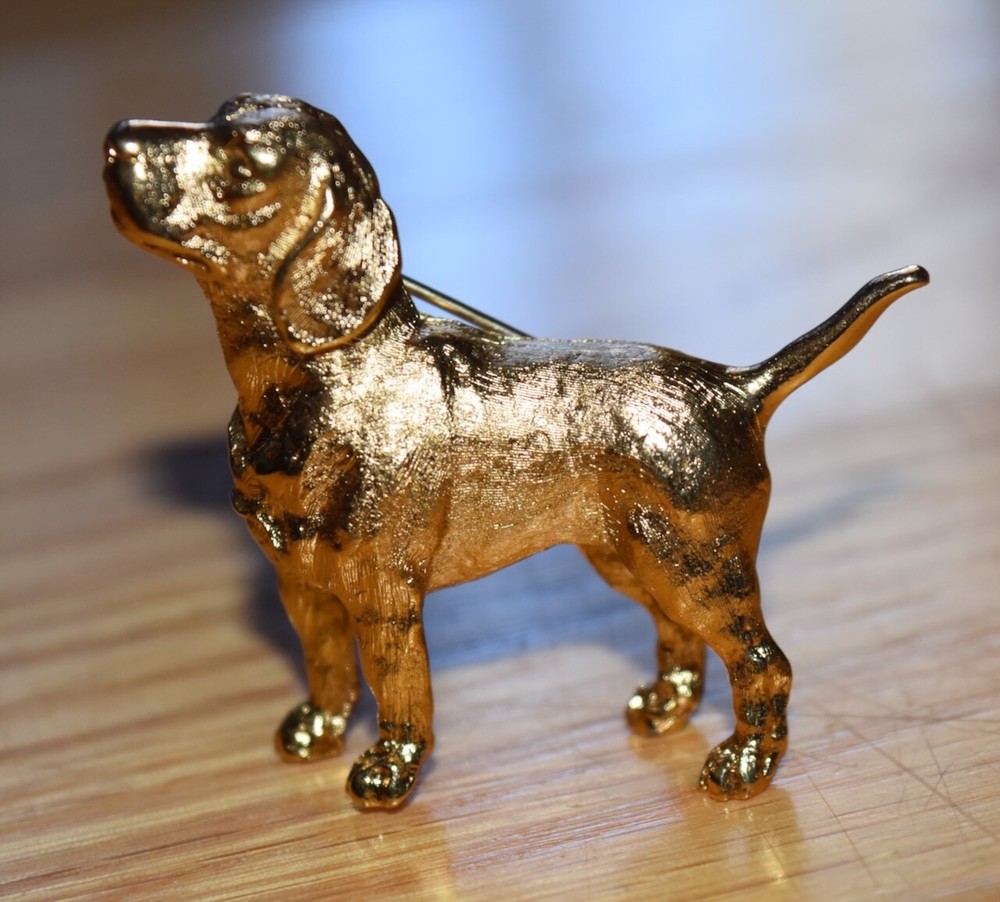 Crown Trifari Canine Collection Beagle Dog Brooch Pin Standing Labrador Figure