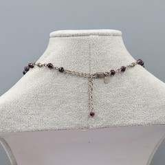 Vintage Silpada Dainty Sterling Silver Faceted Garnet Bead Necklace 16″-18″