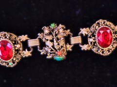 Vintage Ornate BOHO CHIC Gypsy Bracelet 7″ extended length – b1108