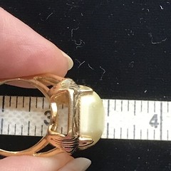 Vintage 18K HGE Gold Plated Bold Look Faux Pearl Ring varied sizes