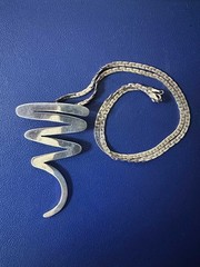 26g 1980s Taxco Mexico 925 Sterling Silver Modernist Zigzag Design with Chain