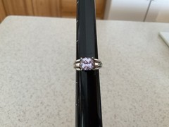 Sterling Silver Ring Size 8.25 Band with Purple Stone Amethyst?
