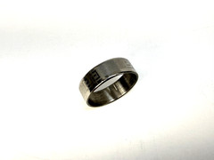 Vintage Silver Tone Greek Key Design Band Ring Size 11.25