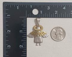 BEAUTIFUL Large Sterling Silver ANGEL Necklace, Solid 16″ Inch Chain Italy 925