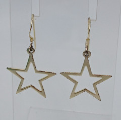 VTG 925 Star Dangle Earrings 1.5in Drop Sterling Silver 1.59g Celestial Estate