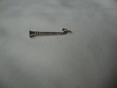 VINTAGE 1970-80s HANDCRAFTED 3D CLARINET STERLING SILVER 925 CHARM/PENDANT