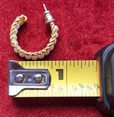 Vtg Napier Woven Gold Plated Faux Pearl Choker Necklace and Matching Earrings