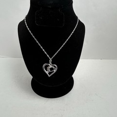 Vintage 21″ 18kt Gold Plated Statement Necklace w/ Heart Pendant