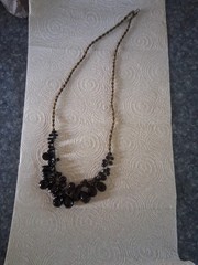 Chan Luu Vintage designer black onyx faceted glass necklace